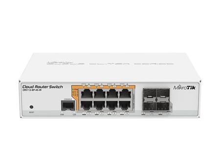 MikroTik Cloud Router Switch CRS112-8P-4S-IN, 8x