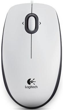 Myš Logitech B100 Optical USB Mouse, bílá