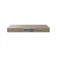 Tenda TEG1118P-16-250W - PoE AT Switch 230W (16xPoE 802.3af/at 10/100/1000Mbps, Uplink 2xSFP 1Gbps), Rack