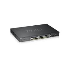 Zyxel GS1920-24HPv2, 28 Port Smart Managed PoE Switch 24x Gigabit Copper PoE and 4x Gigabit dual pers., hybird mode, st