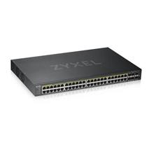 Zyxel GS1920-48HPv2, 52 Port Smart Managed PoE Switch 48x Gigabit Copper PoE and 4x Gigabit dual pers., hybird mode, st